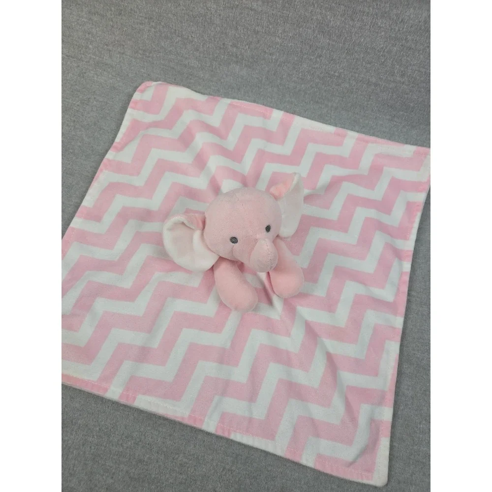 Carters Just One You Pink Stripe Lovey Elephant Plush Baby Security Blanket